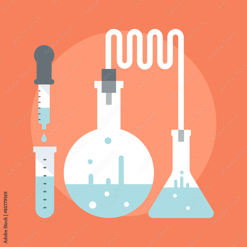 Fototapeta premium Research flat style, colorful, vector icon