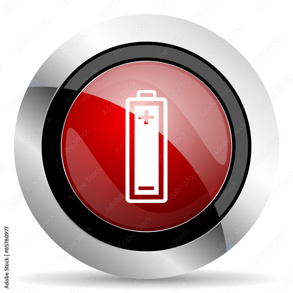 battery red glossy web icon battery red glossy web icon