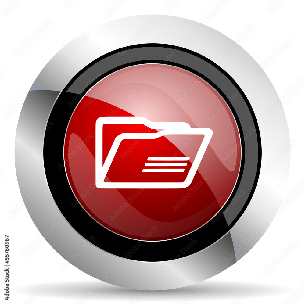 folder red glossy web icon