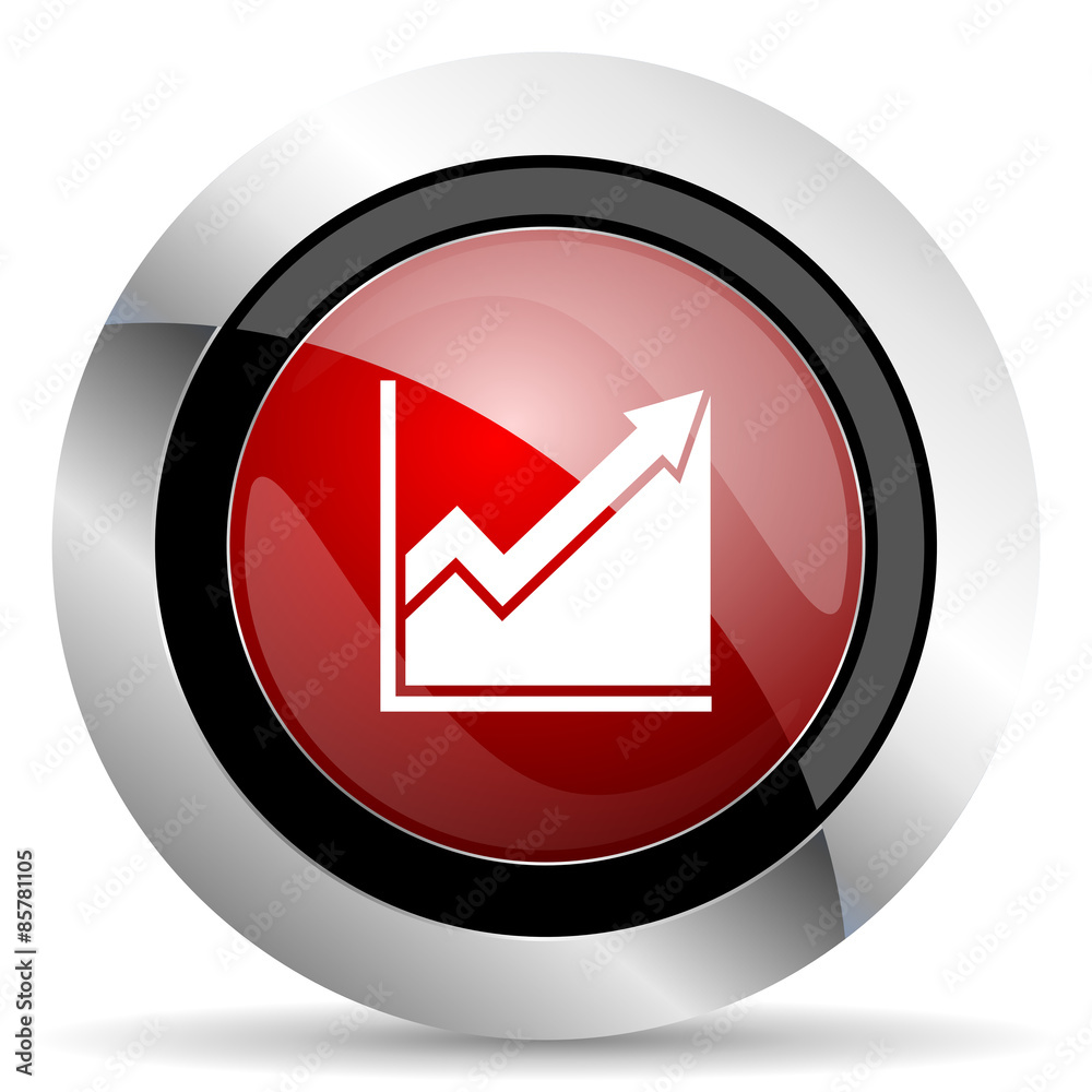 histogram red glossy web icon histogram red glossy web icon