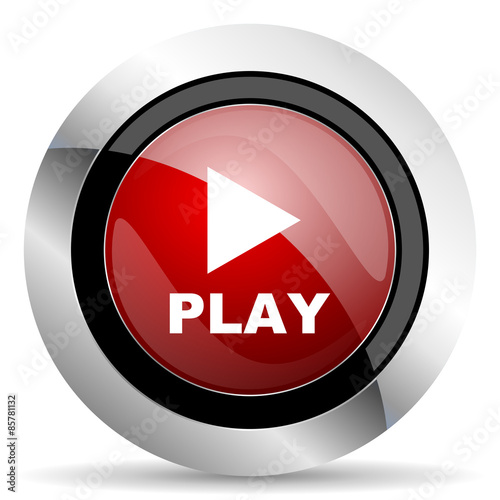 Free Download play red glossy web icon - GFXLoad