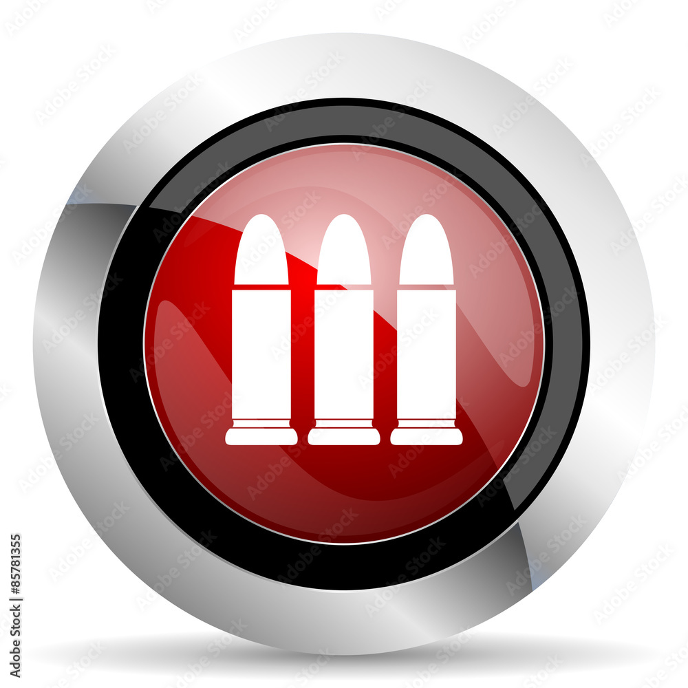 ammunition red glossy web icon