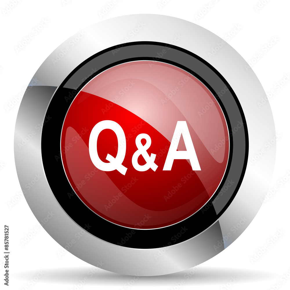 question answer red glossy web icon question answer red glossy web icon