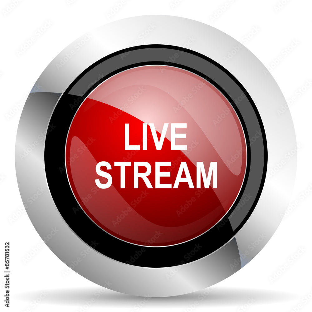 live stream red glossy web icon live stream red glossy web icon