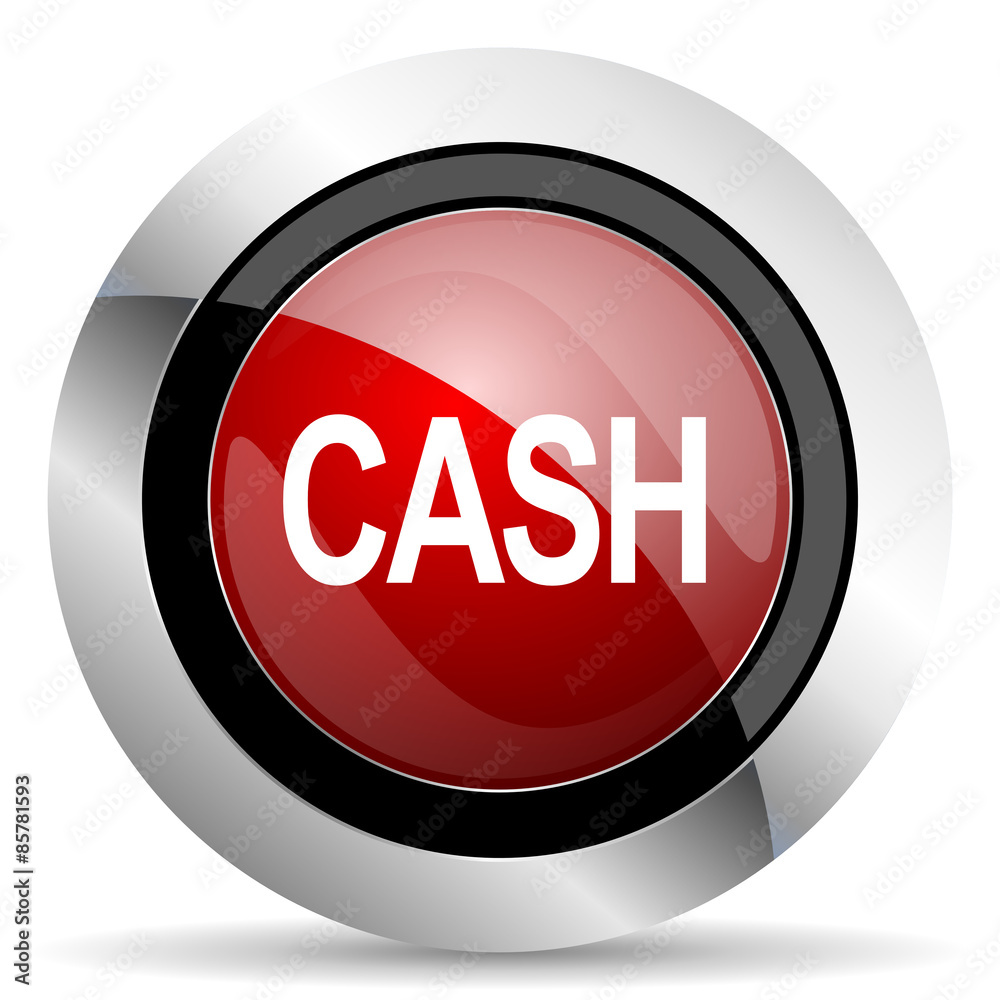 cash red glossy web icon