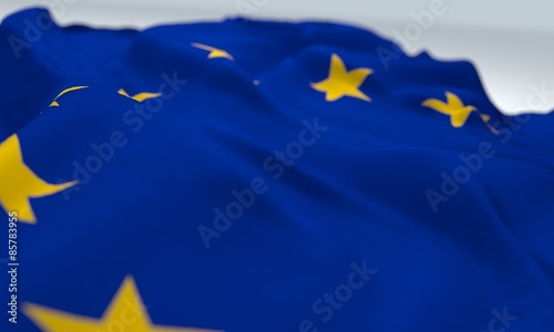 zoom flag of European union, close up view