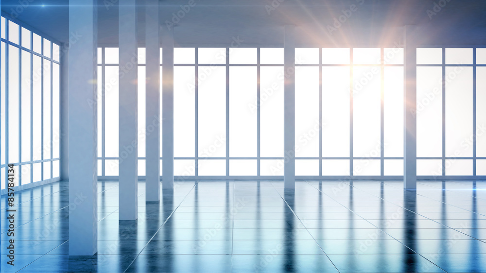 Render modern empty interior office Render modern empty interior office