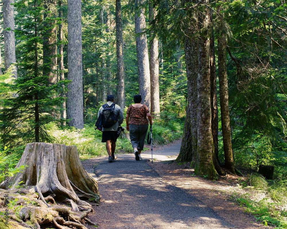 Man And Woman On Day Hike