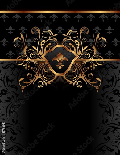 golden ornate frame for design