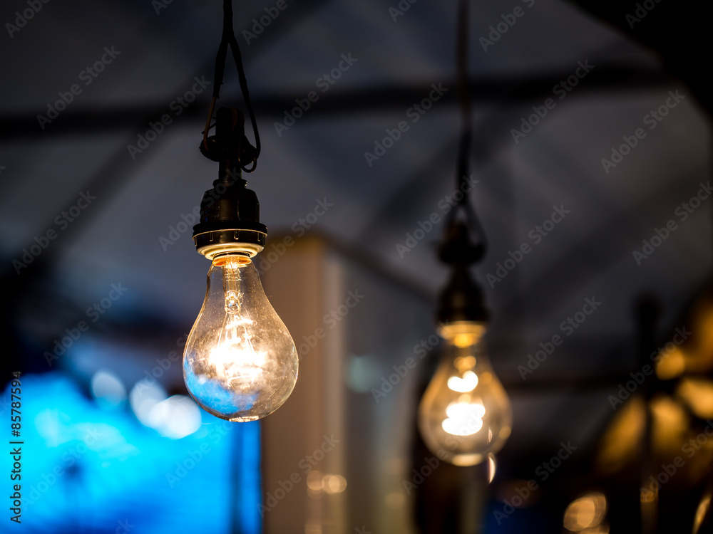 Old light bulb glowing. Old light bulb glowing.