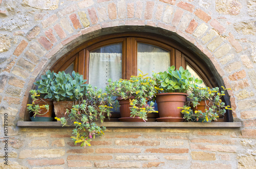 lovely tuscan window  Volterra  Italy