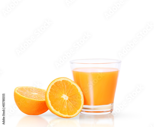 Orange juice isolated on  white