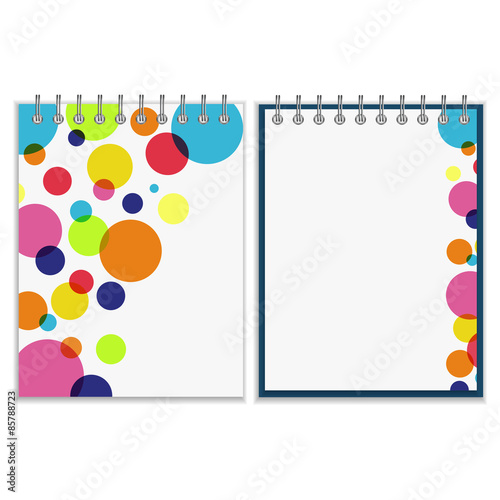 Spiral notebook with bright colorful cover design