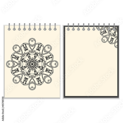 White cover notebook with handmade black pattern