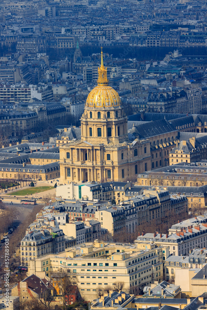 Cathedral Les Invalides with Napoleon's tomb in Paris