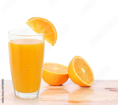 Orange juice isolated on  white