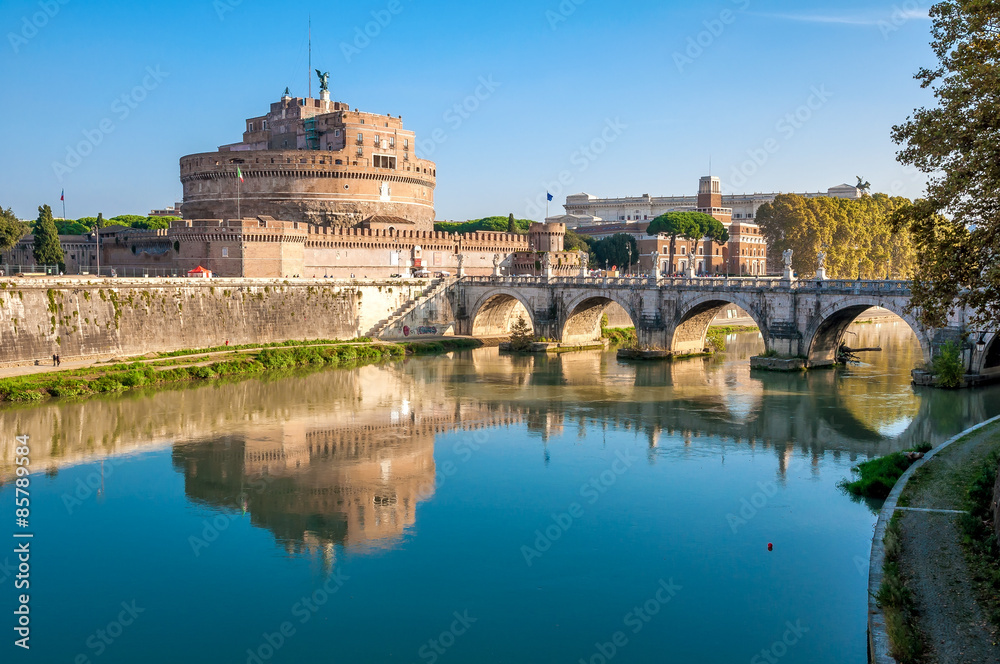 Rome, the castle and the bridge angel.