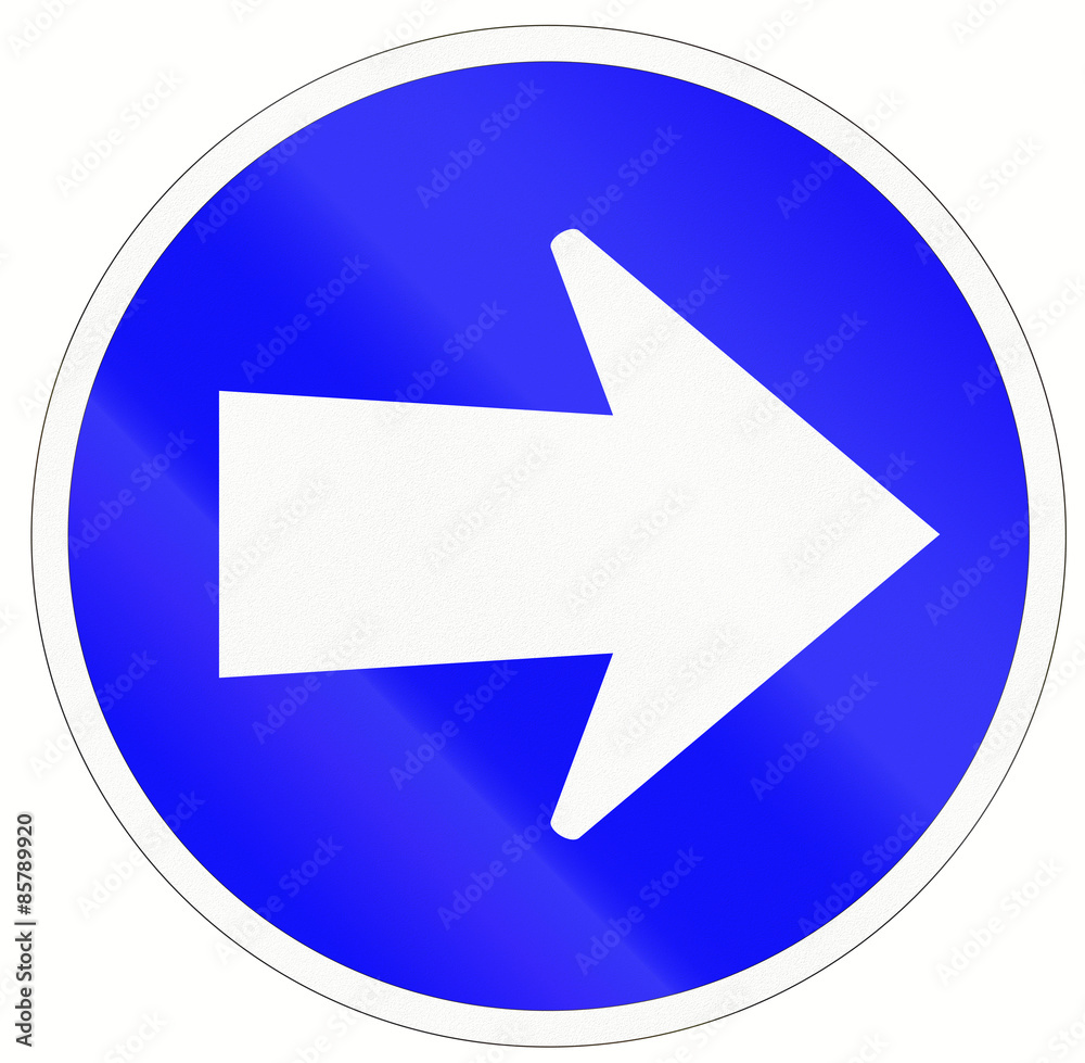 An Indonesian traffic sign - Turn right An Indonesian traffic sign - Turn right
