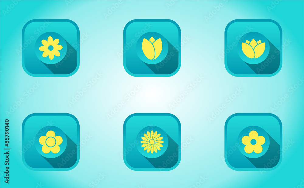 Set of Flower Icons
