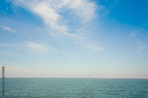 Beautiful peace ocean and blue sky.