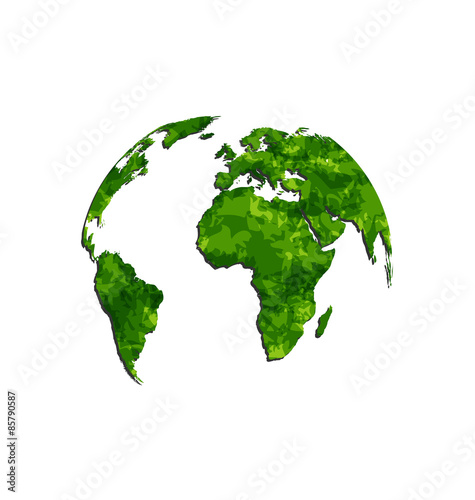 Save the green Earth, environmental symbol
