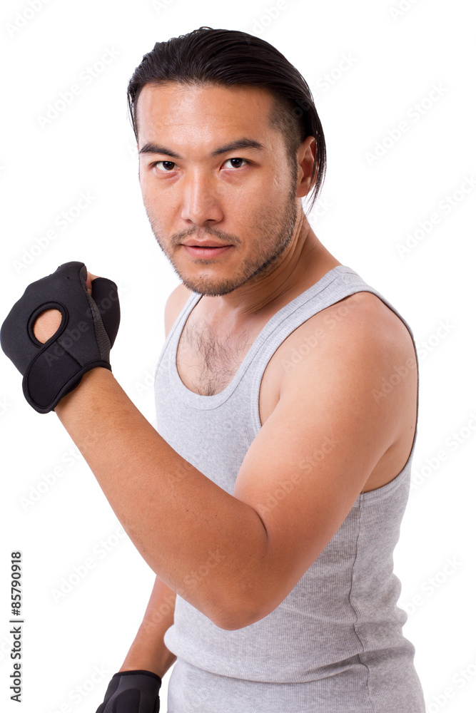 strong fitness man isolated