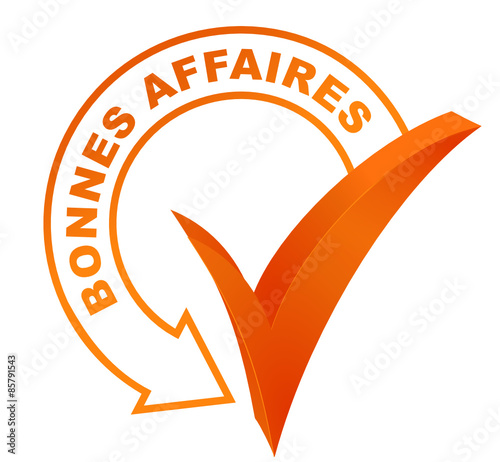 bonnes affaires sur symbole validé orange