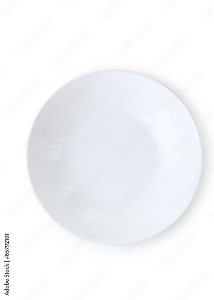 Empty white plate isolated on white Empty white plate isolated on white