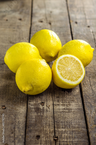 Lemons on table