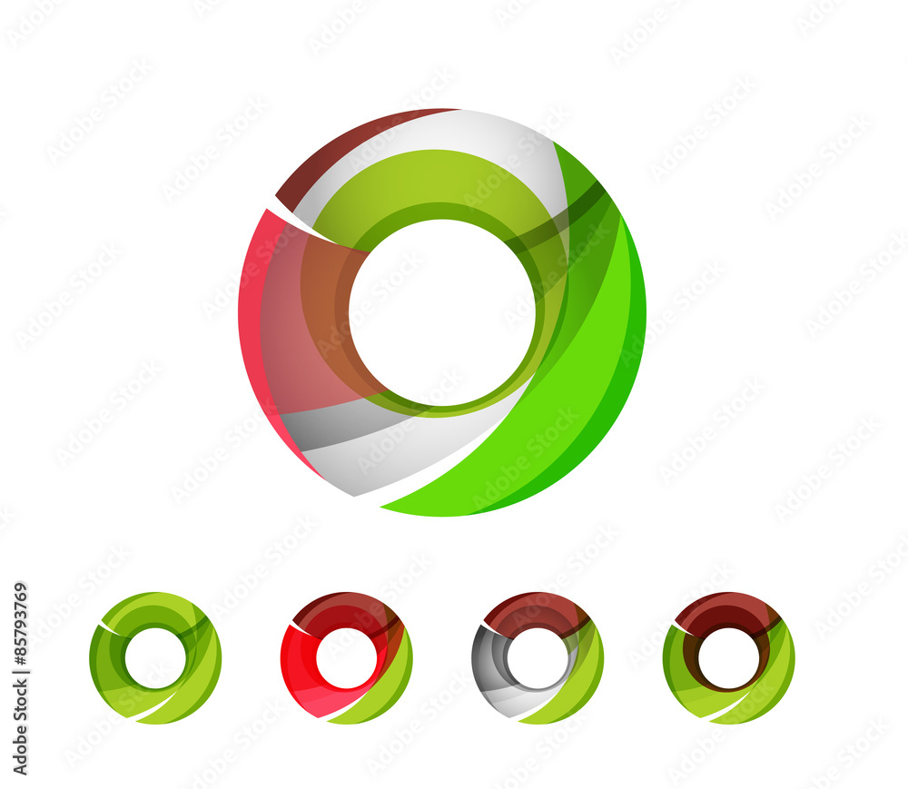 Set of abstract geometric company logo ring, circle Set of abstract geometric company logo ring, circle
