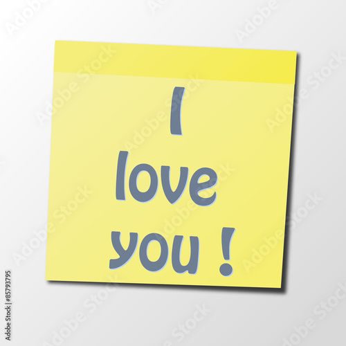 yellow Sticker I love you