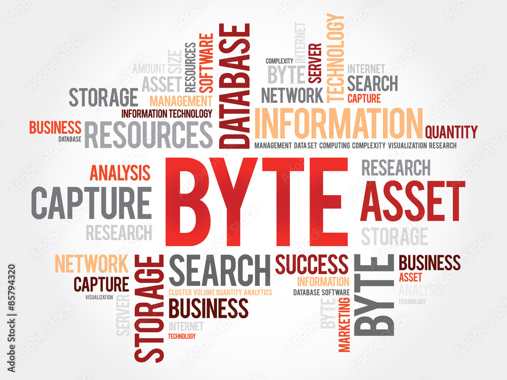 Byte word cloud, business concept
