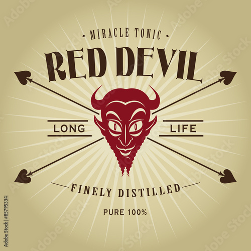 Vintage Retro Red Devil Seal
