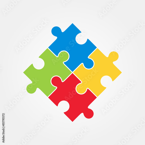 Colorful jigsaw puzzle pieces © binik