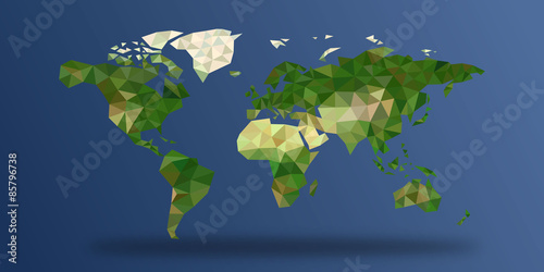Weltkarte aus Polygonen