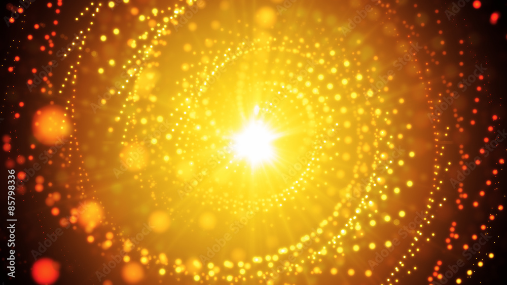 Fototapeta premium Party Background with glittering lights and abstract particles.