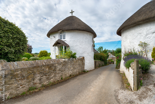 Thatched Cottage at Veryan in Cornwall photo