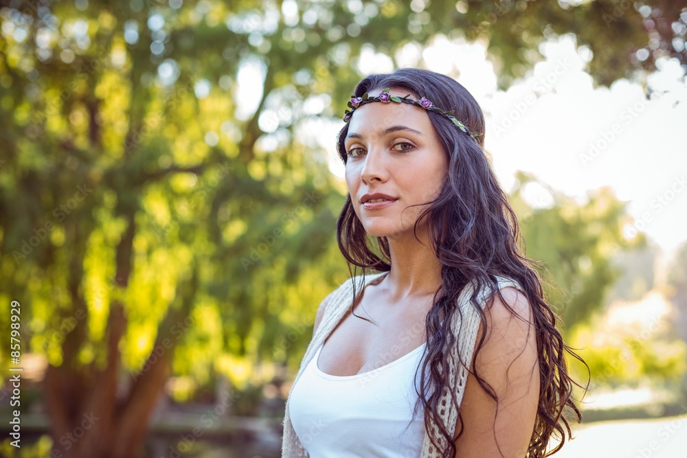 Pretty hipster in the park