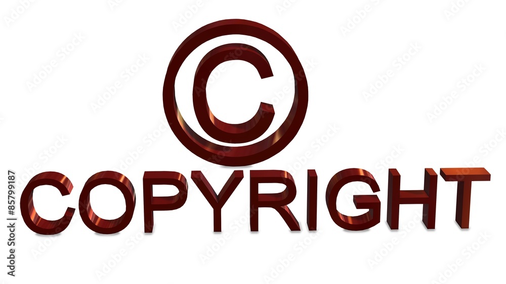 Copyright sign and lettering isolated on white background Copyright sign and lettering isolated on white background
