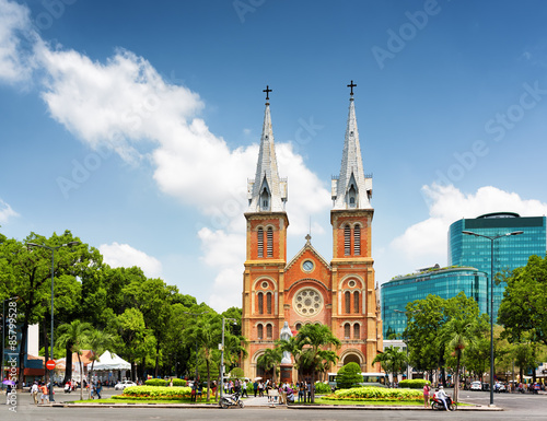 Saigon Notre-Dame Cathedral Basilica in Ho Chi Minh  Vietnam