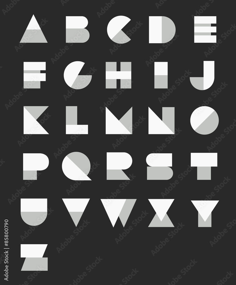 Geometric Paper Alphabet. Vector set Geometric Paper Alphabet. Vector set