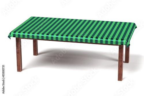3d render of tablecloth on table