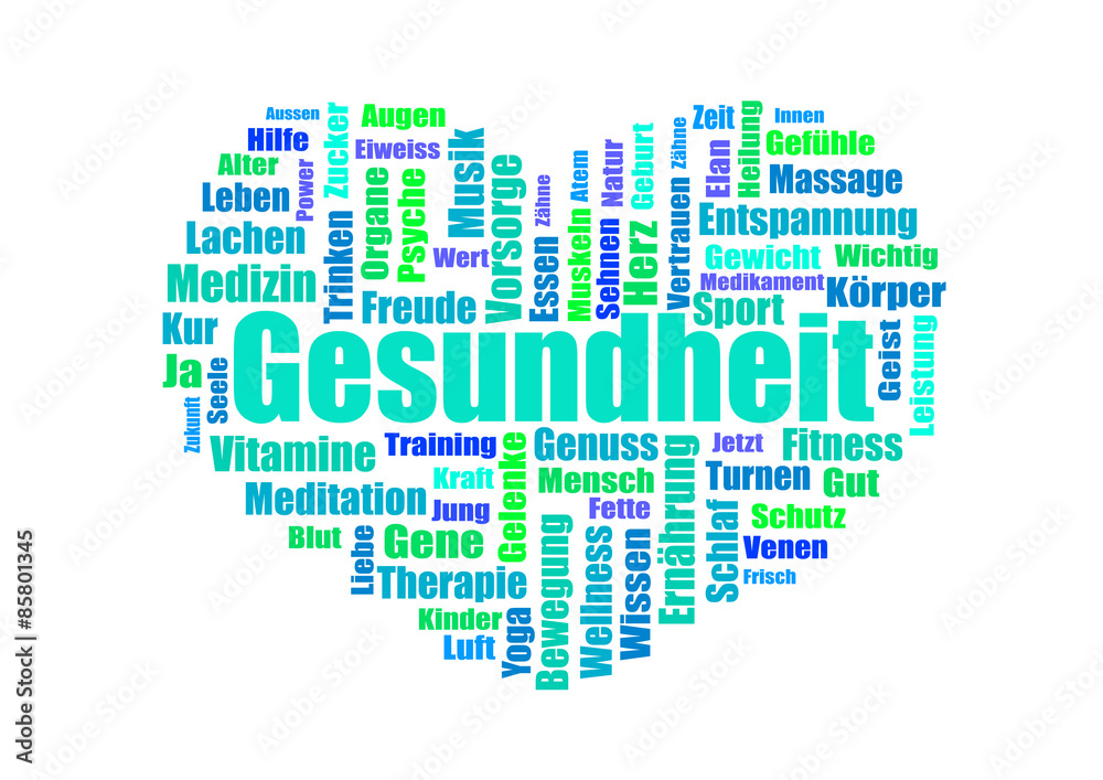 Gesundheit Word Cloud / Medizin StockIllustration Adobe Stock