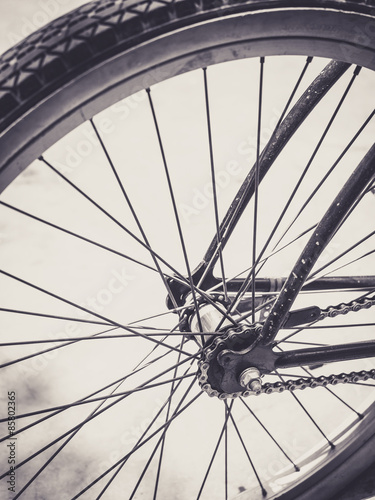 Bicycle wheel close up