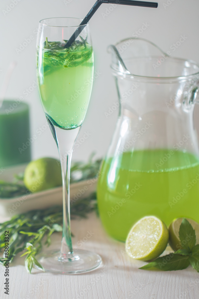 homemade lemonade from lime and tarragon homemade lemonade from lime and tarragon