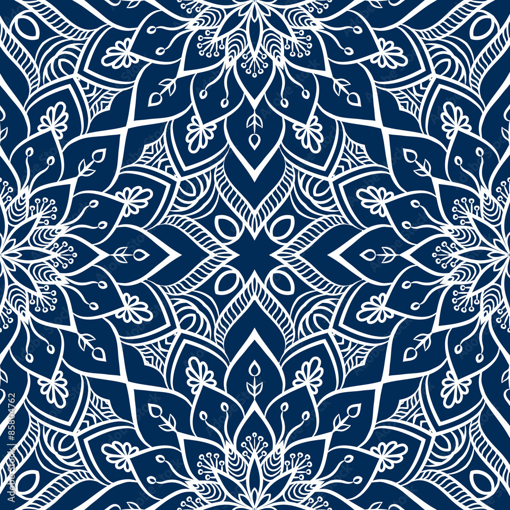 Ethnic floral seamless pattern