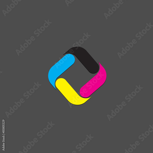 Vector sign CMYK, Printing