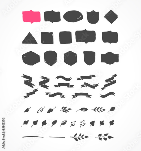 Wallpaper Mural Hand drawn shapes, icons, elements and hearts Torontodigital.ca