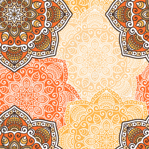 Fototapeta Naklejka Na Ścianę i Meble -  Ethnic floral seamless pattern