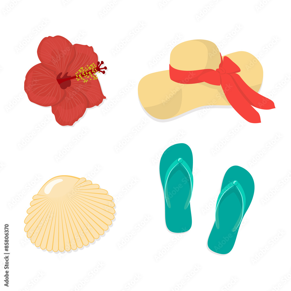 Vector Summer Things Illustration Vector Summer Things Illustration